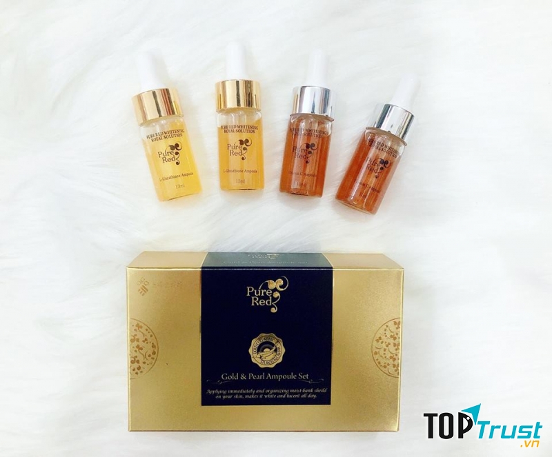 Bộ 4 lọ serum dưỡng trắng da cao cấp Pure Red Whitening Royal Solution