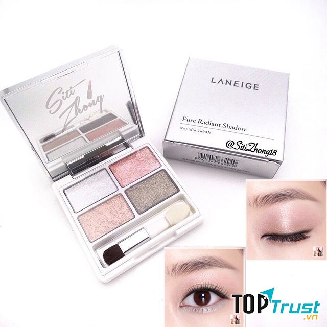 Phấn mắt Laneige Pure Radiant Shadow với 4 màu rạng rỡ.