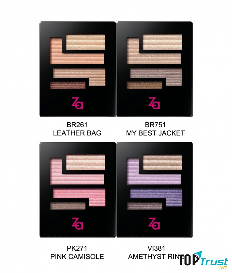 Bộ phấn mắt nhũ Za Impact Full Eyes Gradation