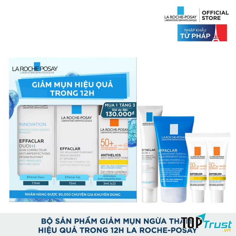 Bộ sản phẩm giảm mụn ngừa thâm siêu hiệu quả trong 12h La Roche-Posay