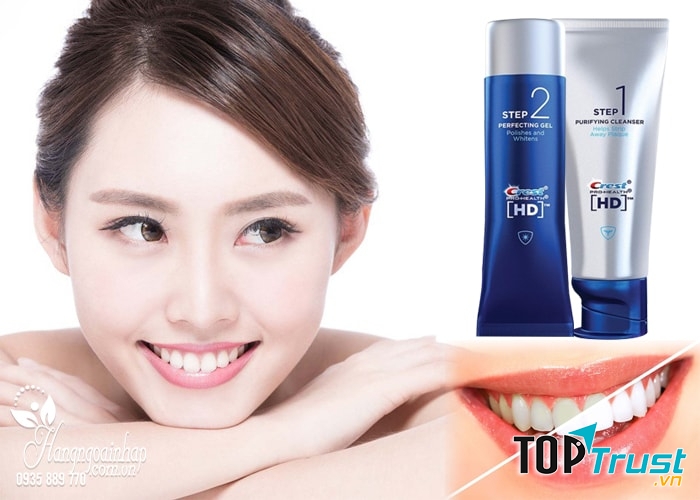 Bộ kem và gel đánh răng qua 2 bước của Crest giúp tách biệt vài thành phần chăm sóc răng chuyên biệt, nhằm mang lại hiệu quả tốt nhất. Với bước 1 làm sạch sâu khoang miệng và răng, bảo vệ men răng, ngừa vi khuẩn gây sâu răng, và bước hai, đánh bóng và làm trắng răng