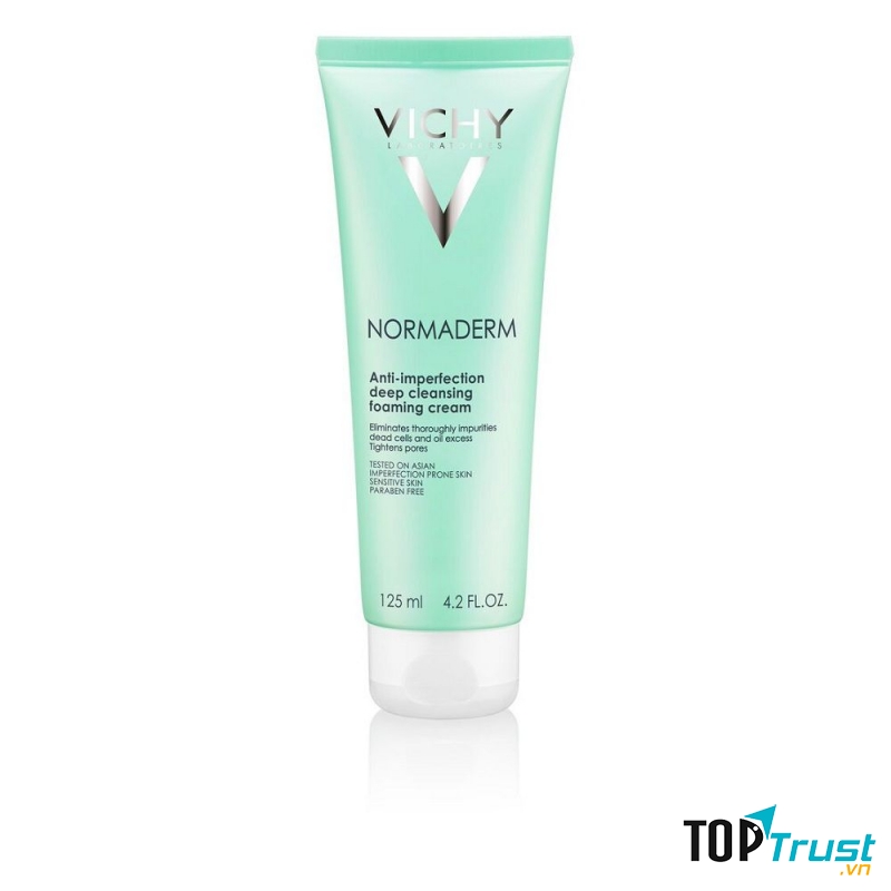 Bộ sản phẩm Sữa rửa mặt dạng kem giúp ngừa mụn & se khít lỗ chân lông Vichy Normaderm Foaming Cream