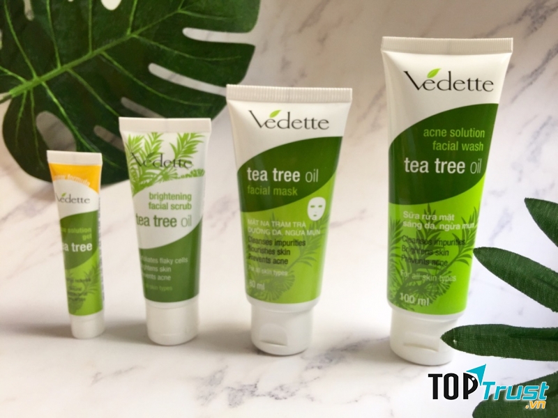 Bộ sản phẩm Tràm Trà Vedette Tea Tree Oil giảm và ngừa mụn hiệu quả