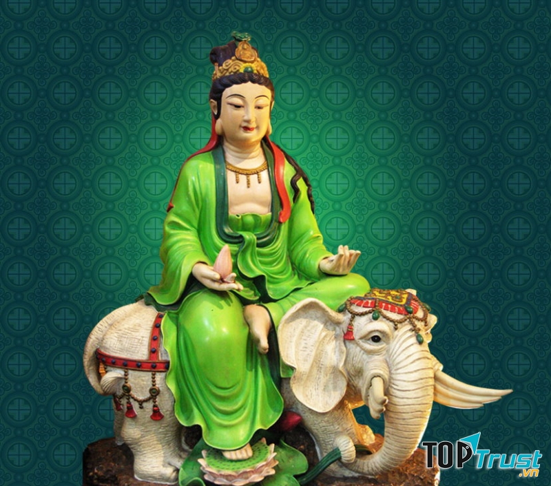 Bồ Tát Phổ Hiền cưỡi voi trắng sáu ngà