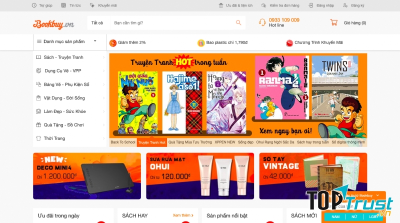 Giao diện website của Bookbuy