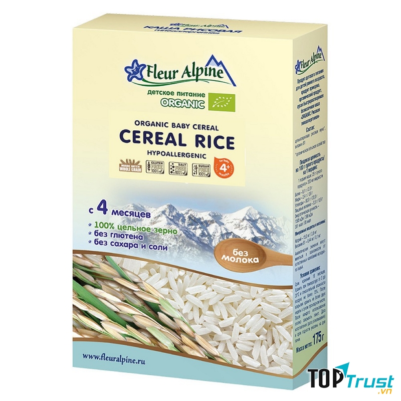 Thực phẩm bổ sung Bột Organic Gạo nguyên cám 175g