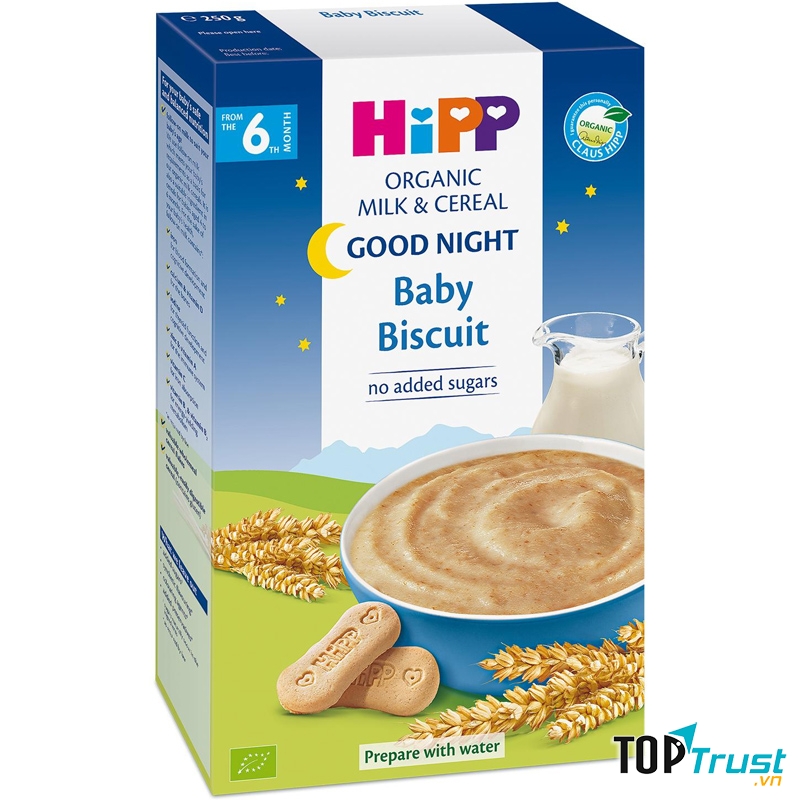 Bột HiPP sữa bích quy cho bữa ăn dặm của bé thêm ngon miệng