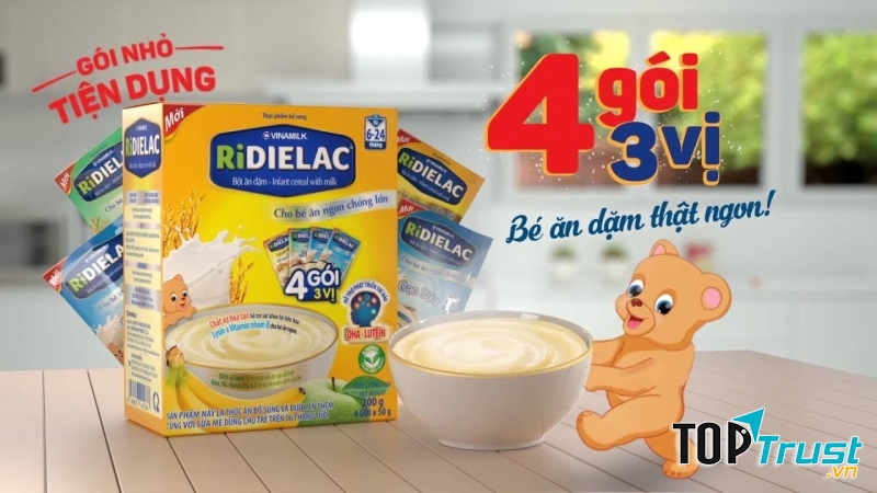 Có nhiều hương vị khác nhau trong bột ăn dặm Vinamilk để lựa chọn.