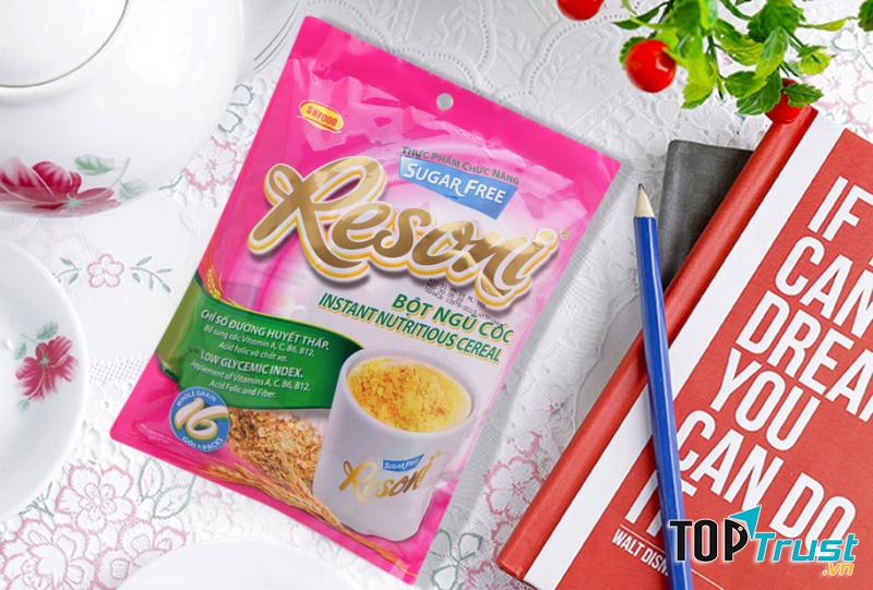 ﻿Ngũ cốc Resoni cho người ăn kiêng, tiểu đường túi 400g (16 gói x 25g)