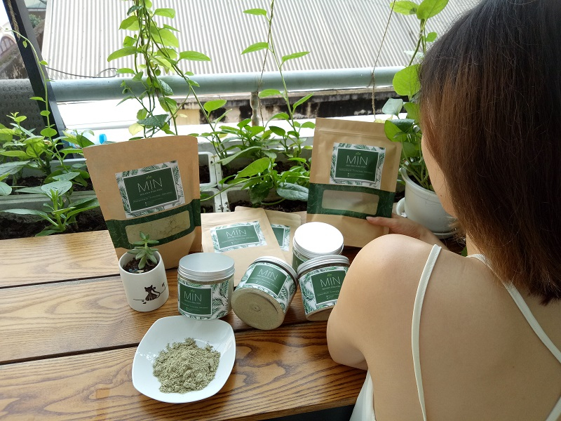 MỊN Bột Tắm Thảo Mộc Trị Mụn Lưng, Trị Viêm Lỗ Chân Lông Túi Zip Handmade 500g: