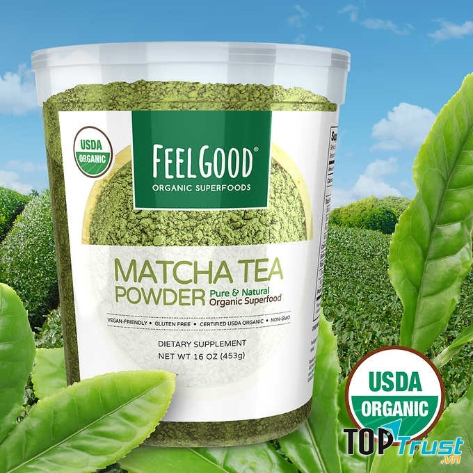Bột trà xanh hữu cơ Feel Good USDA Organic Matcha Tea Powder