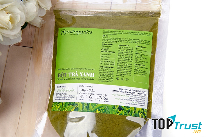 Bột trà xanh Milaganics
