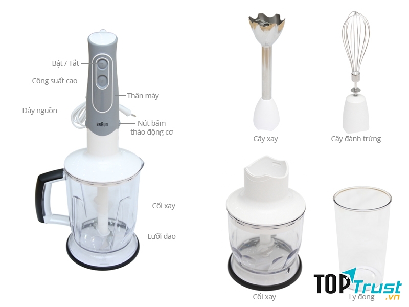 Máy xay sinh tố cầm tay Braun MQ 545 Aperitive