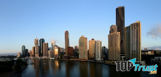 Thành phố Brisbane, Australia vào bình minh