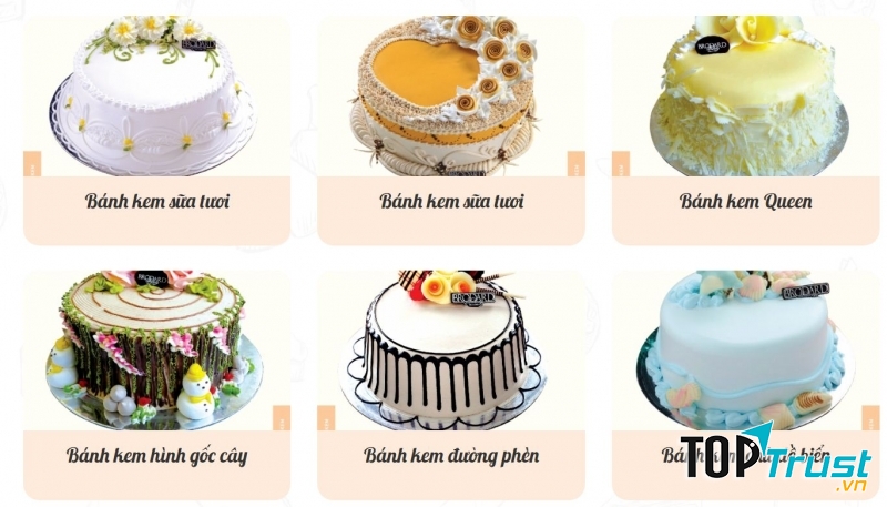 Bánh kem Brodard có rất nhiều loại