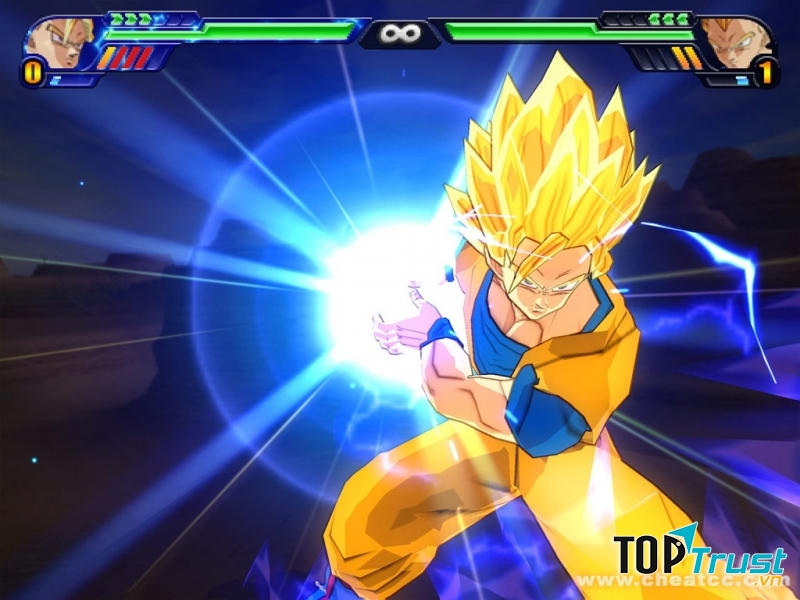 Một pha cuồng nộ của Goku trong game.