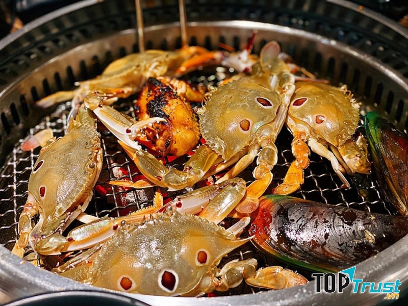 Nướng không khói tại Buffet Béo