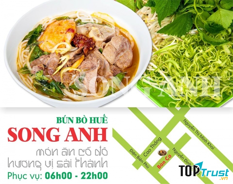 Hiện tại, ﻿Bún bò huế Song Anh có đến hai chi nhanh tại quận 3