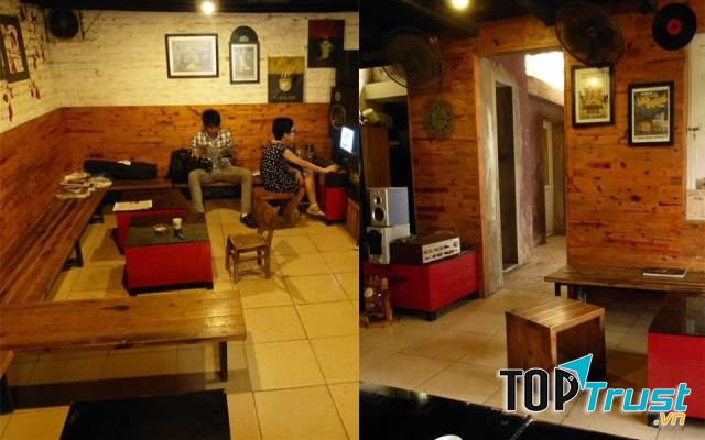 Không gian với gam màu nâu vàng chủ đạo