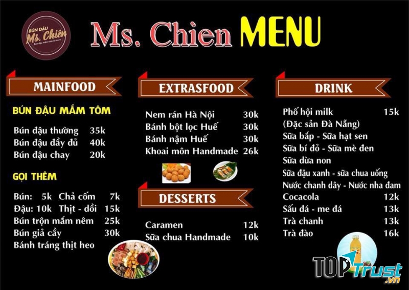Menu quán