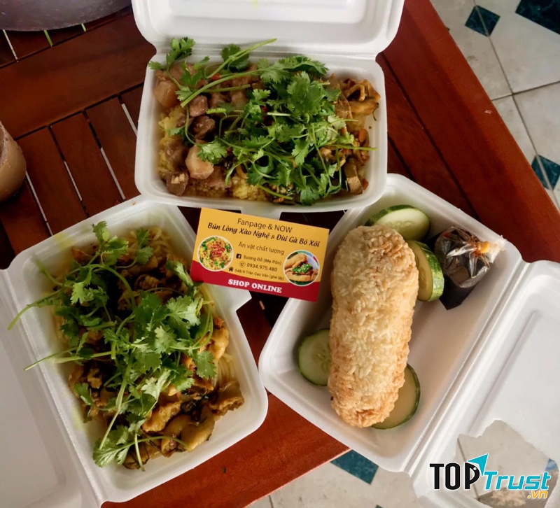 Bún lòng xào nghệ & Đùi gà bó xôi Đà Nẵng