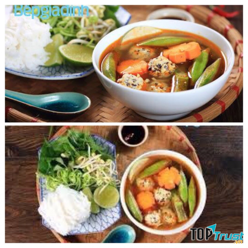 Bún mọc đậu bắp chay