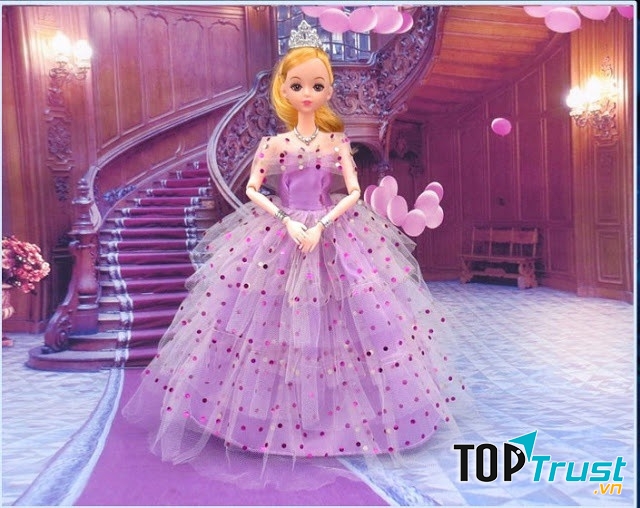 Búp Bê Công Chúa Tím + Tặng Bộ Phụ Kiện Búp Bê 08 Món