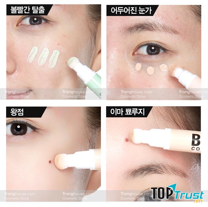 Mọi kiểu khuyết điểm trên da mặt đều được che phủ hoàn hảo.