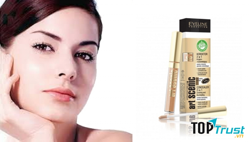 Kem che khuyết điểm Eveline dạng lỏng, che phủ nhược điểm trên da một cách mềm mỏng, cung cấp độ ẩm cho da, phù hợp với che quầng thâm ở mắt