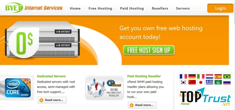 Byethost vẫn là một trong những nhà cung cấp hosting miễn phí được ưu tiên nhiều nhất.