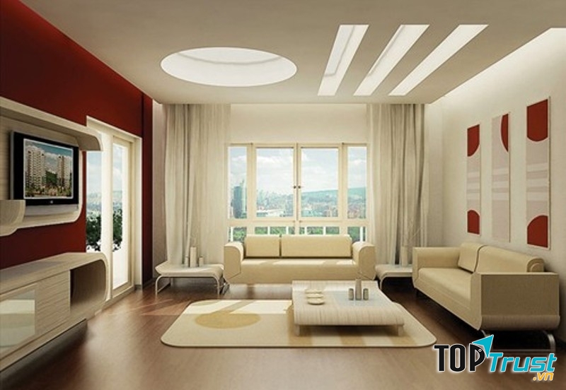 Ngôi nhà đẹp mê li sau khi hoàn thành đóng trần thạch cao