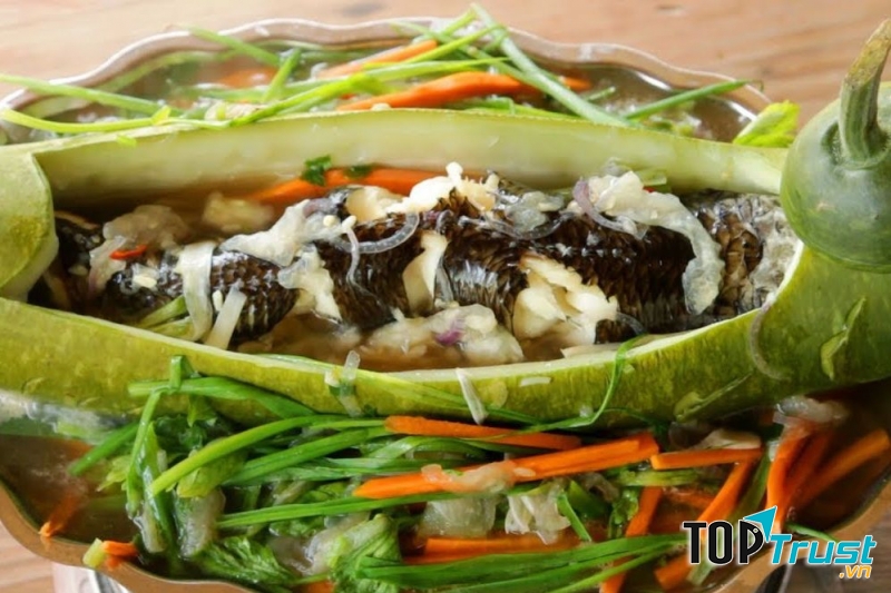 Cá lóc hấp bầu