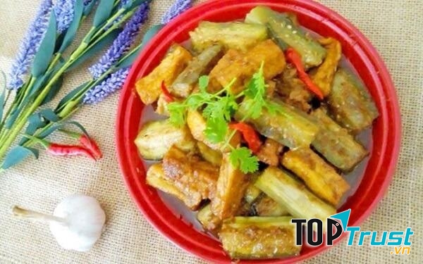Cà tím xào chao món chay với cà tím