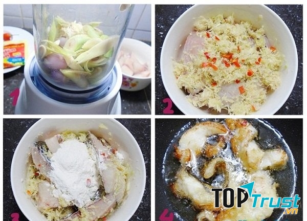 Cá trắm đen chiên sả ớt