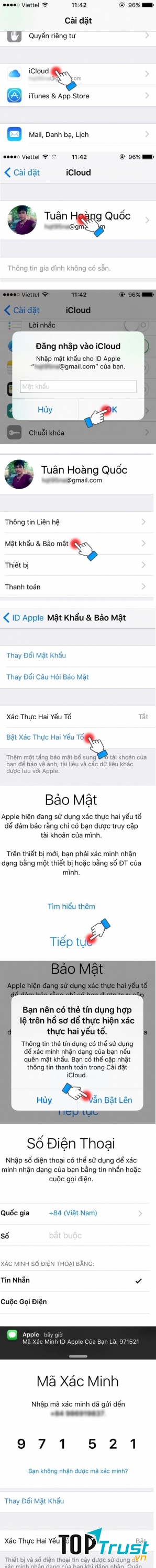 Cách bật tính năng xác minh hai bước cho Apple ID
