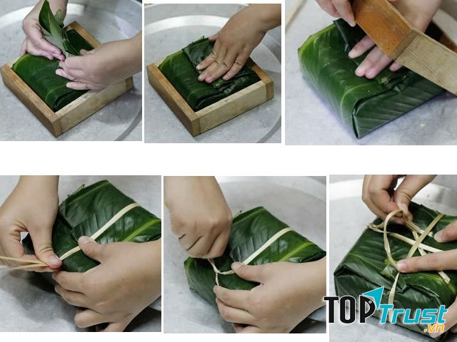 Gói bánh vuông, chặt tay giúp bánh ngon và đẹp