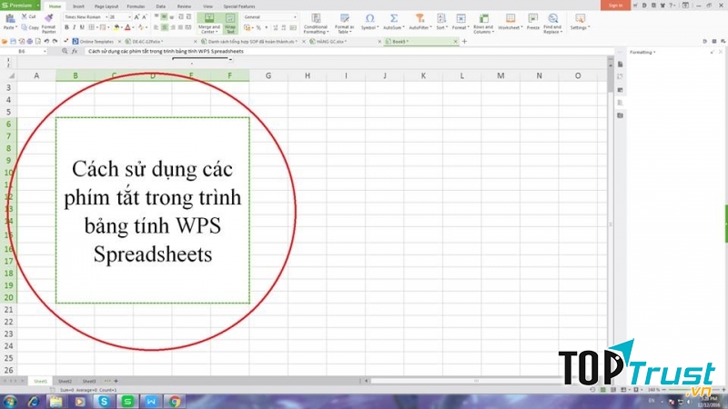 Nhấn tổ hợp phím Ctrl + C để sao chép nội dung của ô được chọn