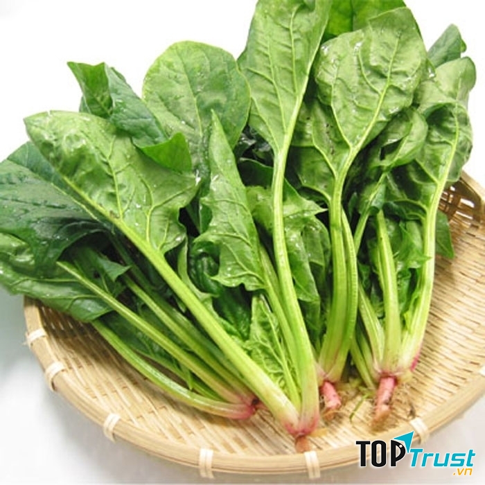 Cải bó xôi có màu xanh, nhiều chất xơ nên có tác dụng nhuận trường, trị táo bón