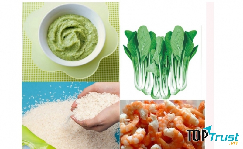 Có đủ 4 nhóm thực phẩm trong đĩa bột của bé.