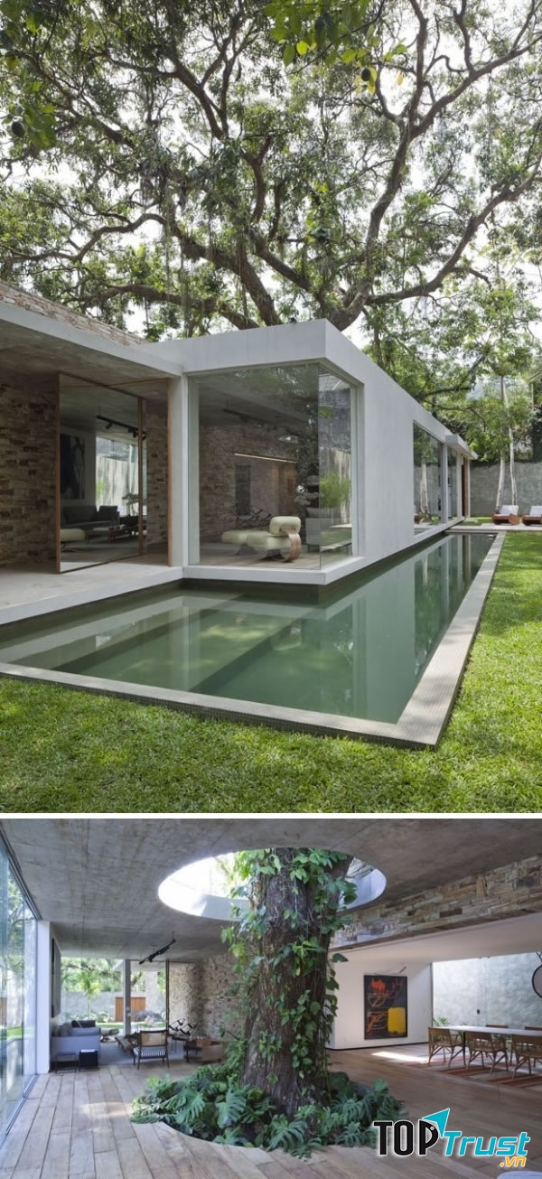 Bên ngoài và bên trong của tòa nhà