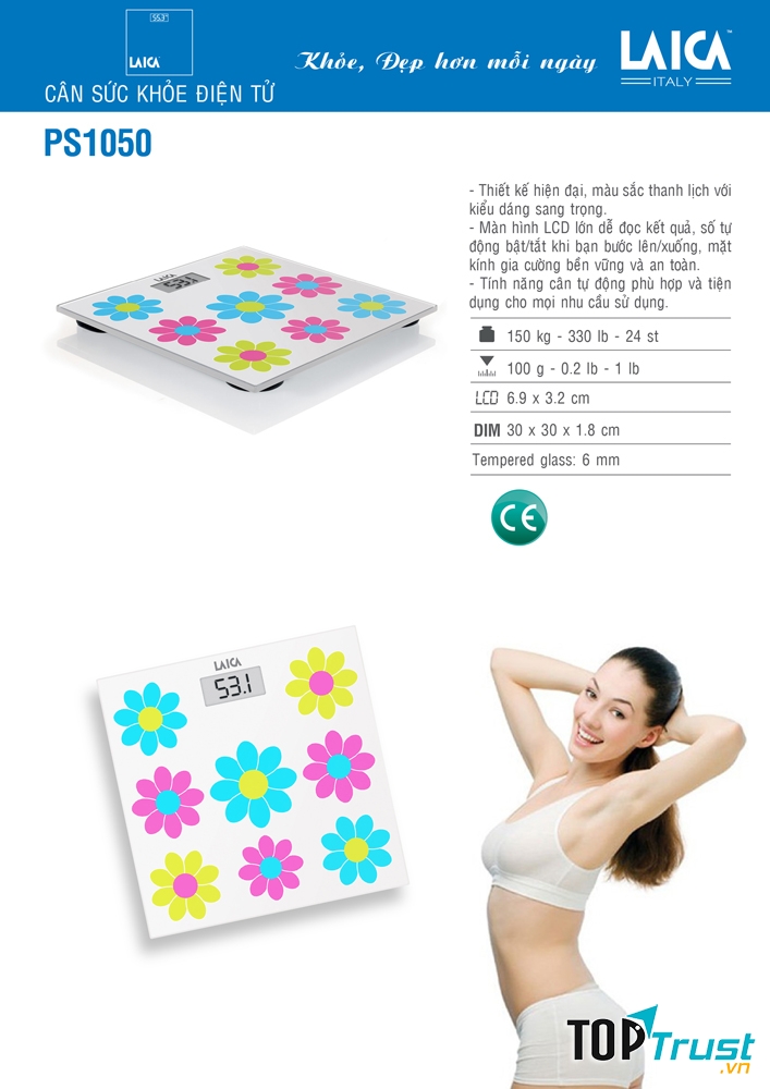 Cân sức khỏe điện tử Laica PS1050