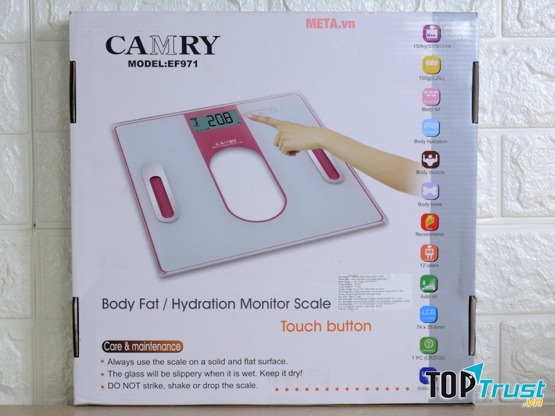 Cân sức khỏe điện tử phân tích Camry EF971-S38