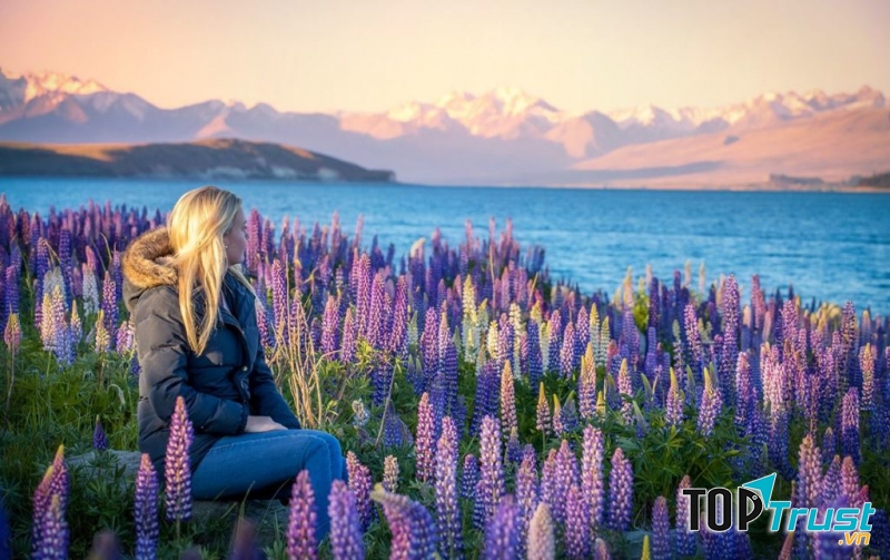 Cánh đồng hoa lupin, Mackenzie (New Zealand)