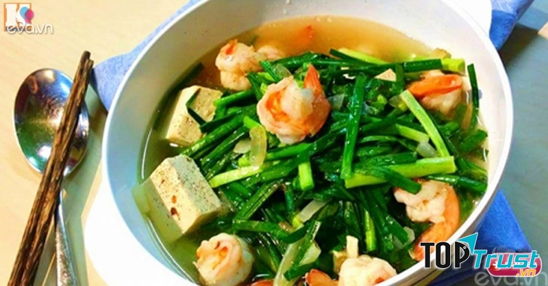 Canh hẹ đậu phụ