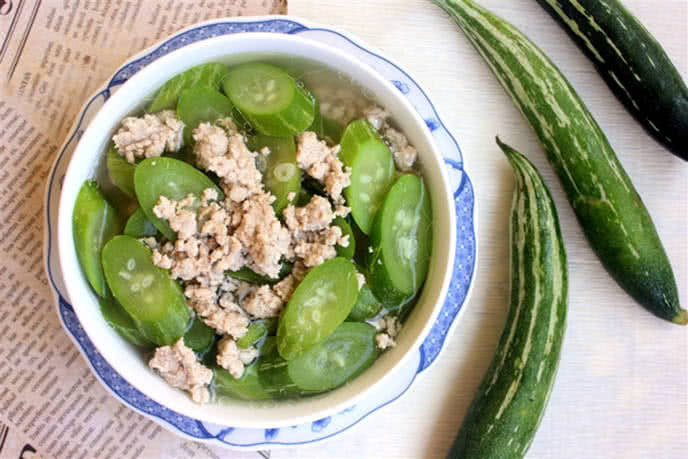 Canh mướp Nhật nấu thịt băm