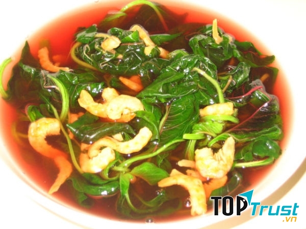Canh rau dền nấu tôm