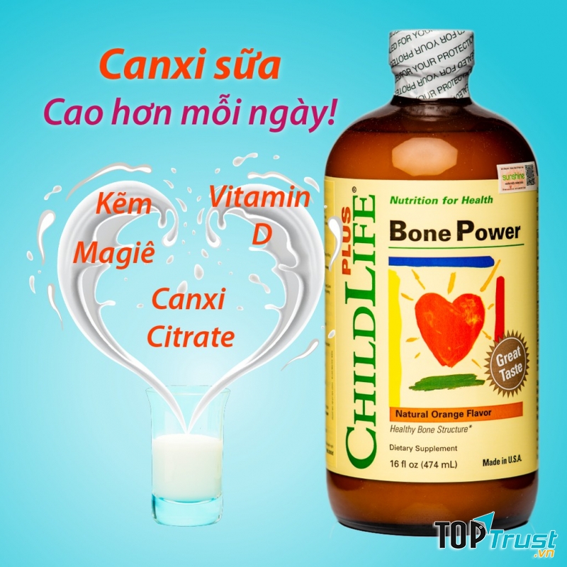 Canxi sữa Childlife Bone Power