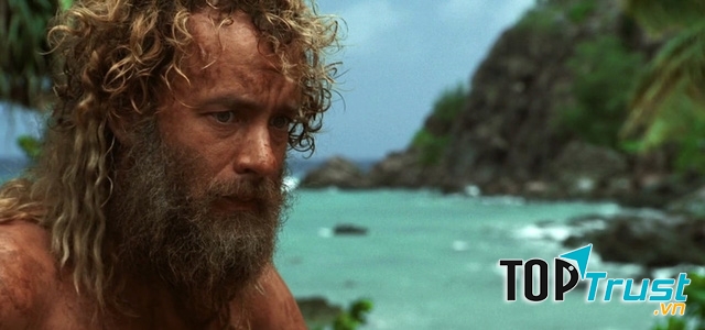 Tom Hank trong một cảnh quay của phim Cast Away