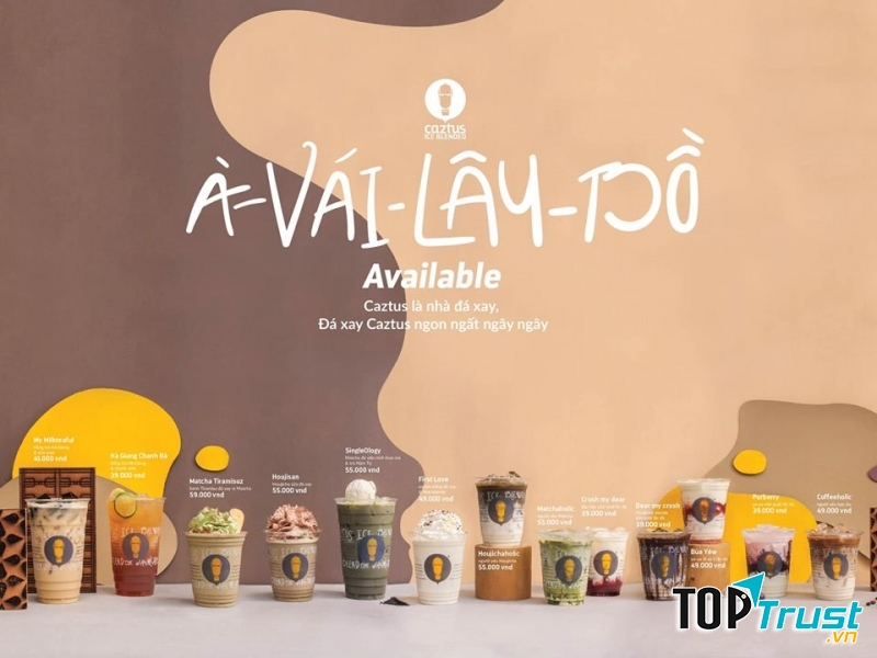 Menu thức uống cực kì đa dạng