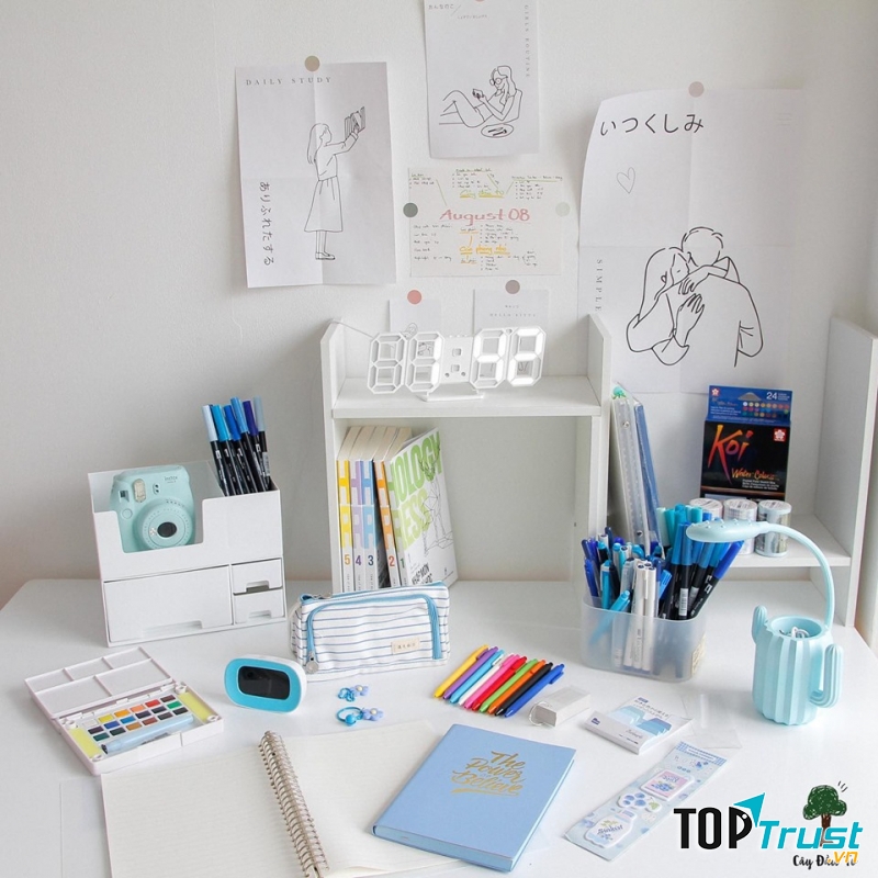 Góc học tập được trang trí từ các sản phẩm tại Cây Đầu To